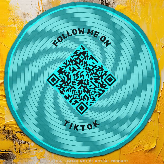  Aqua Teal Spiral Social Media TikTok Qr Code Scan Beach Towel (Creator Uploaded)