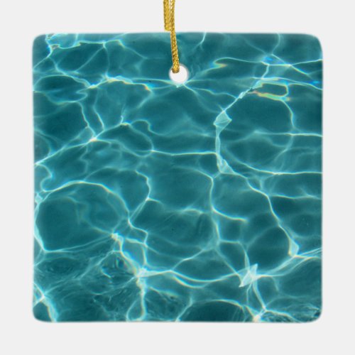Aqua Teal Swimming Pool Photo Ceramic Ornament