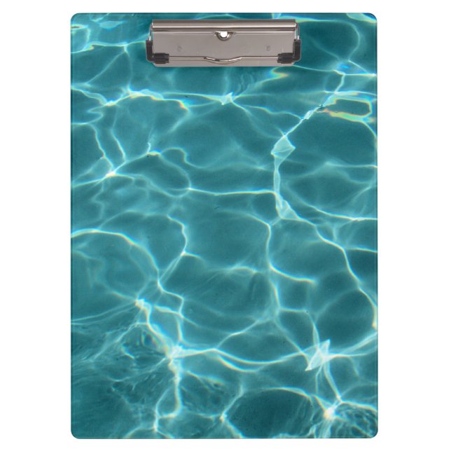 Aqua Teal Swimming Pool Water Photo Clipboard (Front)