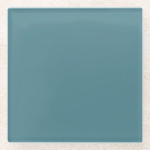 Aqua _ Teal _ Turquoise _ Blue_Green Solid Color Glass Coaster