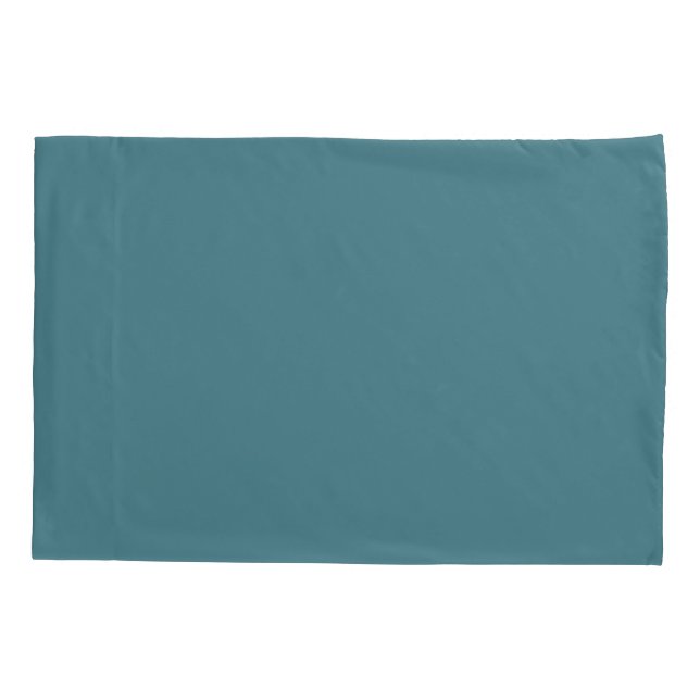 Aqua - Teal - Turquoise - Blue-Green Solid Color Pillow Case (Back)