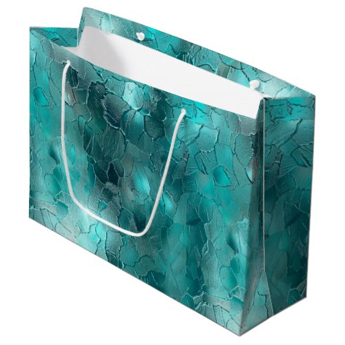 Aqua Teal Turquoise Glam Large Gift Bag
