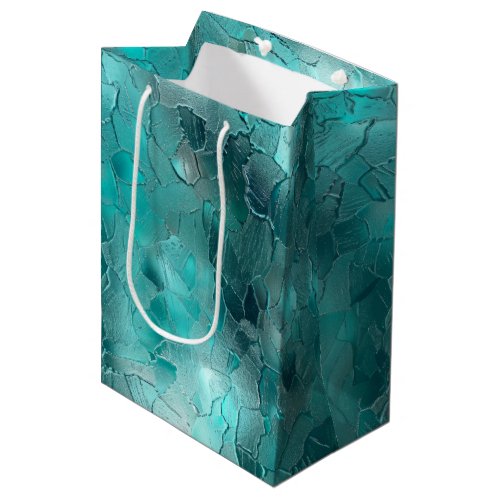 Aqua Teal Turquoise Glam Medium Gift Bag