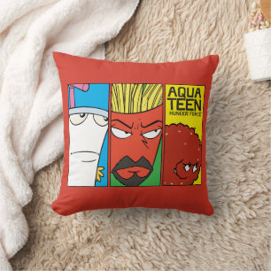 Aqua Teen Hunger Force Character Panel Graphic Throw Pillow