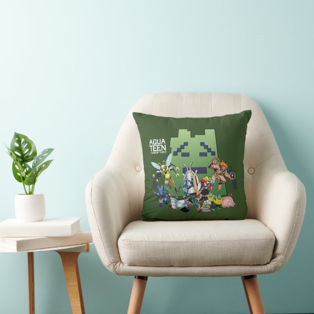 Aqua Teen Hunger Force Villains Throw Pillow (Chair)