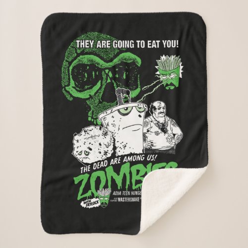 Aqua Teen Hunger Force Zombies Poster Sherpa Blanket