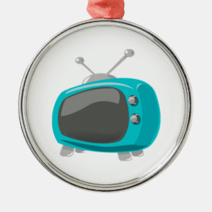 Aqua Television Metal Ornament