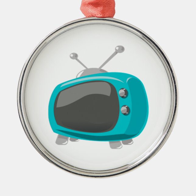 Aqua Television Metal Ornament (Front)