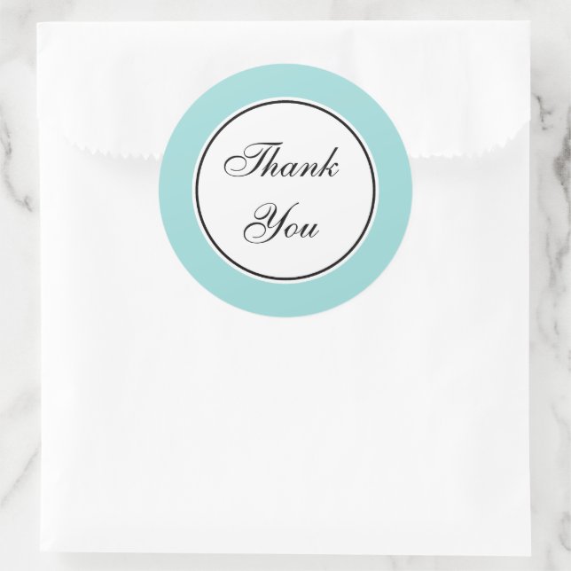 Aqua Thank You Stickers (Bag)