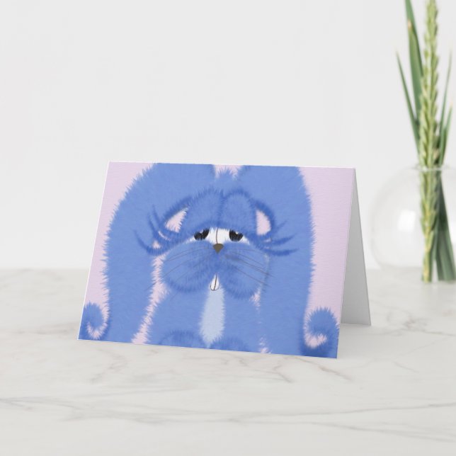 Aqua the bunny with sleepy eyes Easter card (Front)