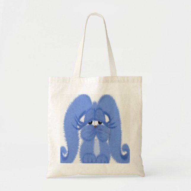 Aqua the bunny with sleepy eyes Tote Bag (Front)