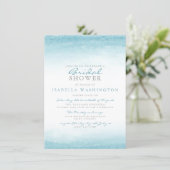 Aqua Tides | Watercolor Bridal Shower Invitation (Standing Front)