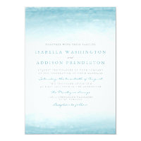 Aqua Tides | Watercolor Wedding Card