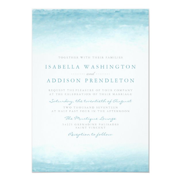 Aqua Tides | Watercolor Wedding Invitation