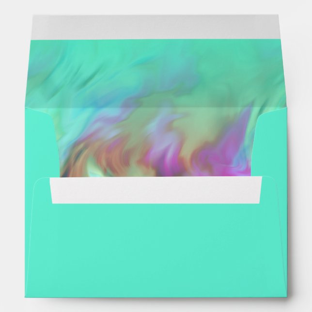 Aqua Tie Dye Design Envelope (Back (Bottom))