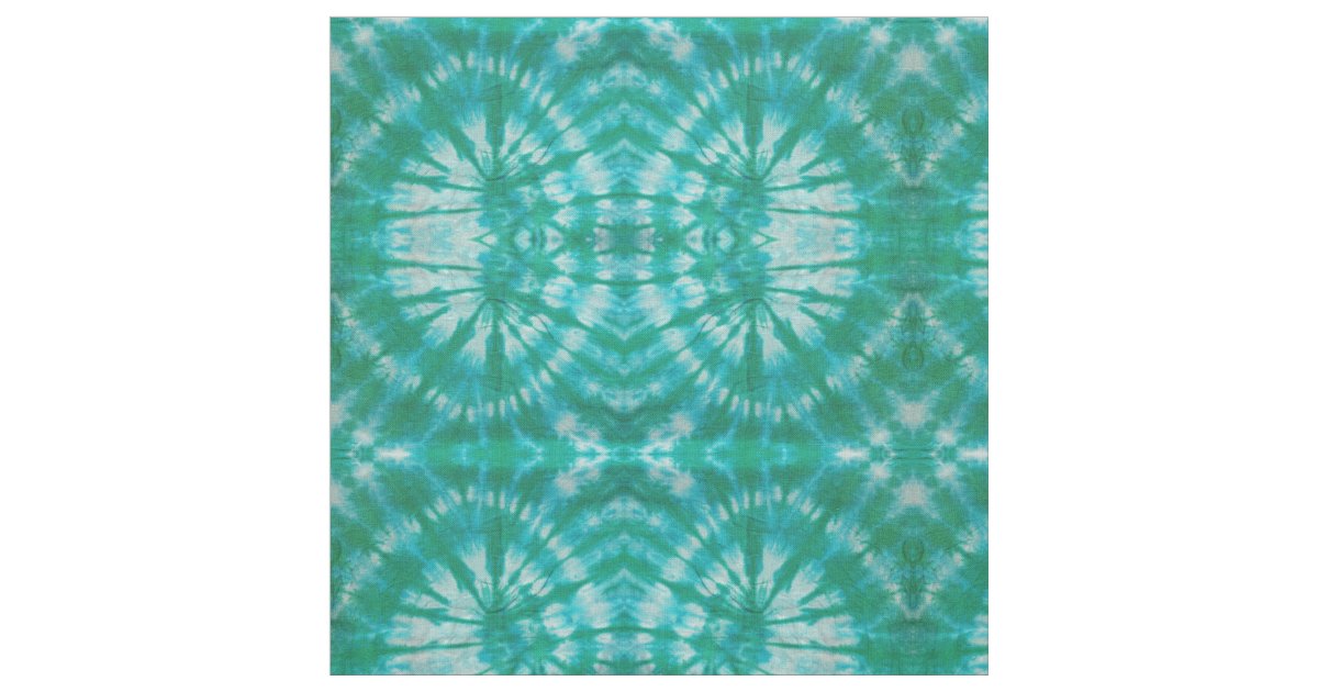 Aqua Tie-Dye Fabric | Zazzle