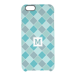 Aqua Tile Pattern custom monogram phone cases