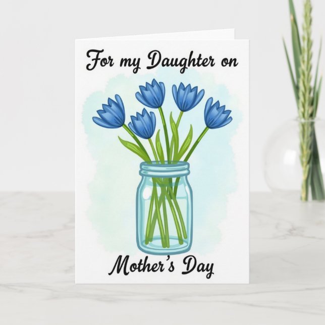 Aqua Tinted Mothers Day Card (Front)
