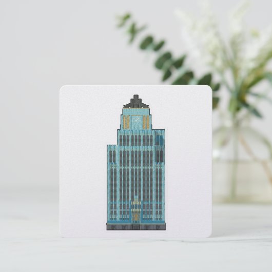 Aqua Tower: Art Deco Elegance Sticker (Standing Front)