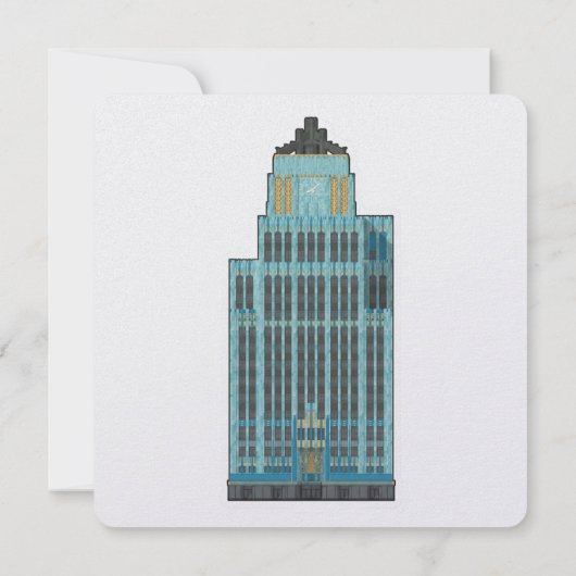 Aqua Tower: Art Deco Elegance Sticker (Back)