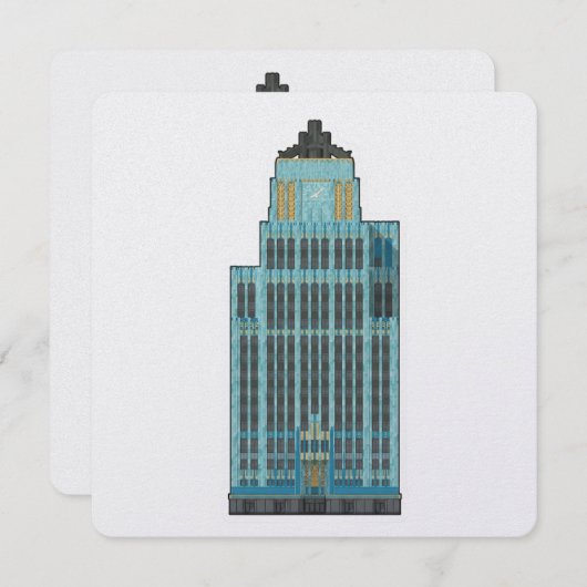 Aqua Tower: Art Deco Elegance Sticker (Front/Back)