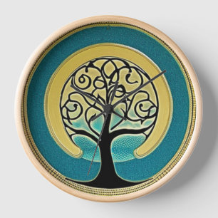 Aqua Tree of Life Clock