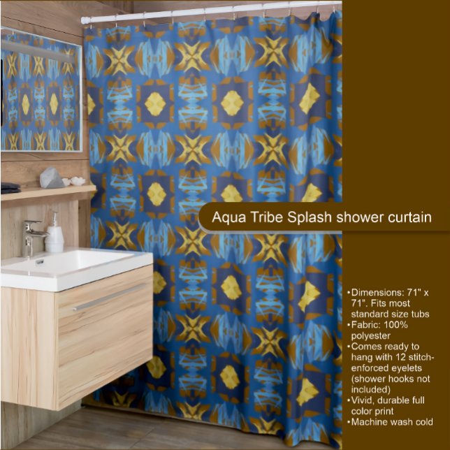 Aqua Tribe Splash shower curtain (Creator Uploaded)