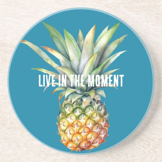 Aqua Tropical Pineapple Coaster (Front)