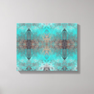 Aqua Turquoise and Gray Abstract Modern Stone look Canvas Print