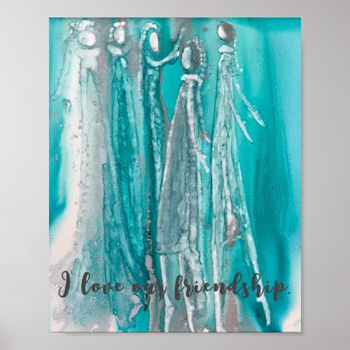 Aqua Turquoise Art Poster