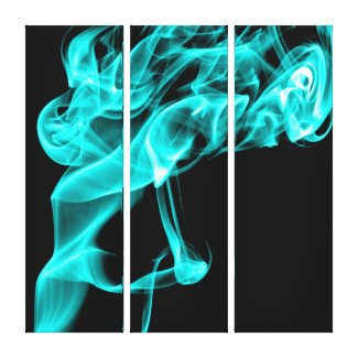 Aqua/Turquoise Black Modern Fractal Art Wall Decor