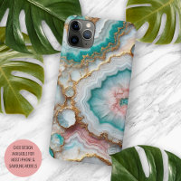 Aqua Turquoise Blue Blush Pink Marble Art Pattern