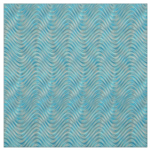Aqua Turquoise Blue Green Ocean Sea Waves Pattern Fabric