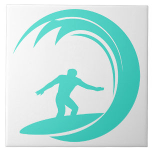 Aqua Turquoise; Blue Green Surfing Tile