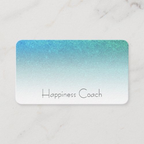  AQUA TURQUOISE BLUE White Gradient Glitter Business Card