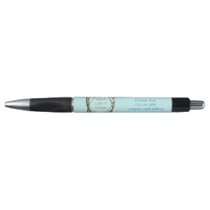 Aqua Turquoise Custom Business Logo Promotional Pen