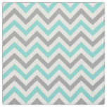 Aqua Turquoise, Dk Gray, Wht LG Chevron ZigZag Sz6 Fabric