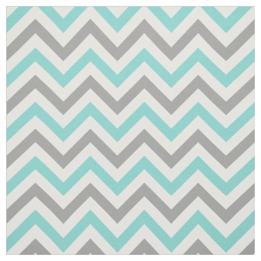 Aqua Turquoise, Dk Gray, Wht LG Chevron ZigZag Sz6 Fabric