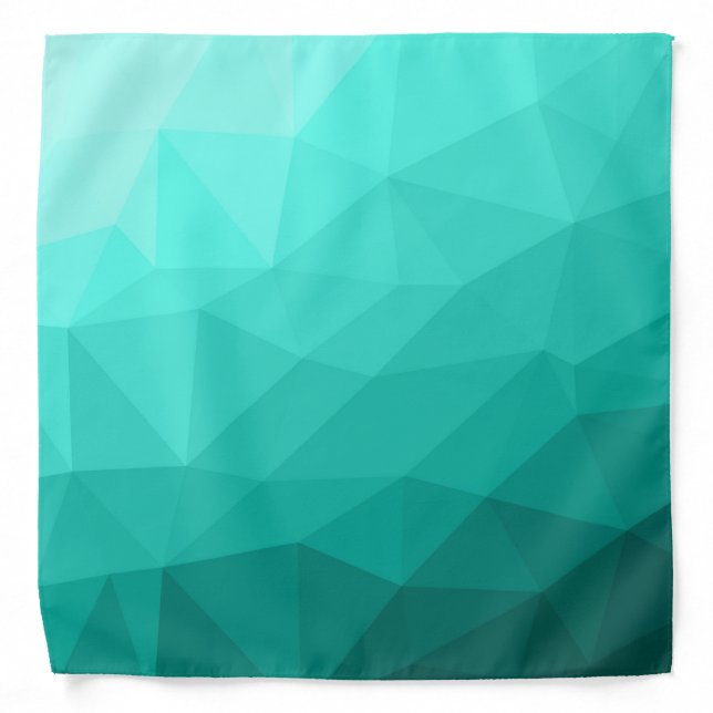 Aqua Turquoise Gradient Geometric Mesh Pattern Bandana (Front)