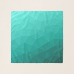 Aqua Turquoise Gradient Geometric Mesh Pattern Scarf