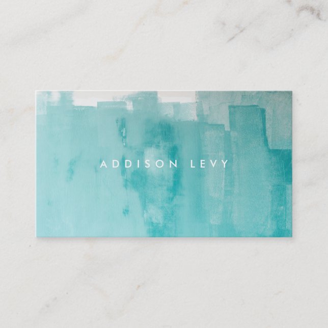 Aqua Turquoise Grunge Distressed Painting Appointment Card (Front)