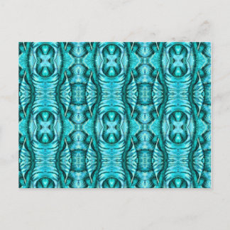 Aqua Turquoise Ocean Wing Organic Pattern Postcard