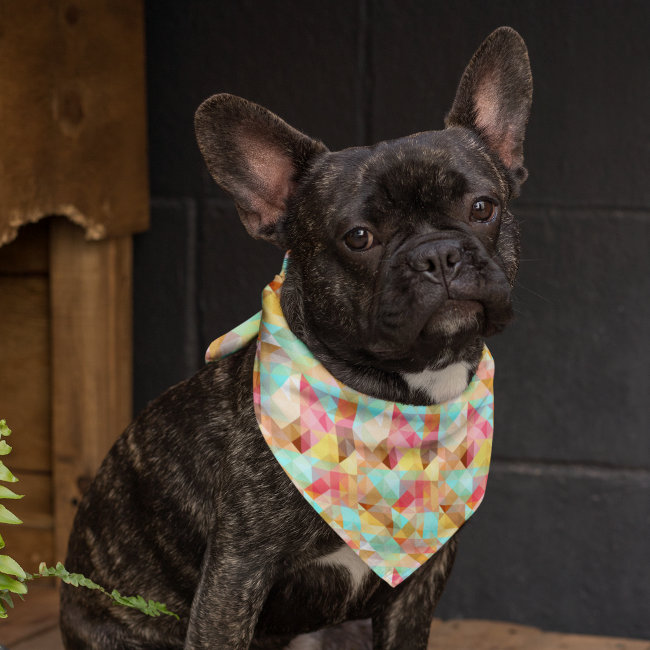 Aqua Turquoise Orange Blue Blush Pink Art Pattern Bandana