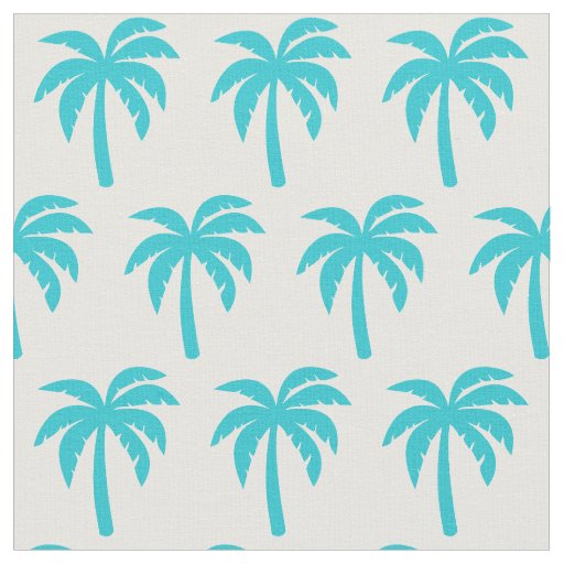 Aqua Turquoise Palm Tree Fabric