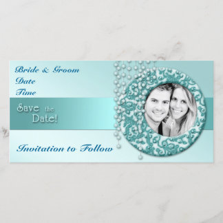Aqua Turquoise Save the Date
