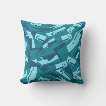 Aqua Turquoise Shades Slanted Scattered Pieces