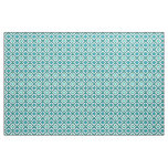 Aqua Turquoise Teal Retro Chic Ikat Drops Pattern Fabric