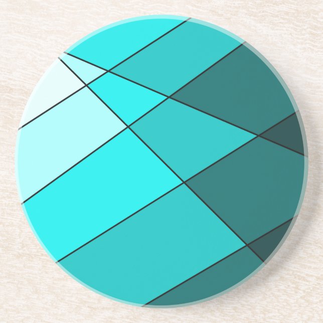 Aqua turquoise teal sandstone coaster (Front)