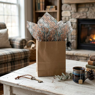 Aqua Turquoise Teal Taupe Black Gray Mosaic Art Tissue Paper