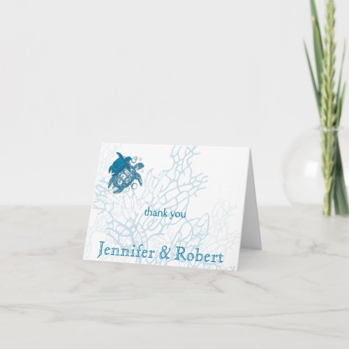 Aqua Turtle Love Anniversary You Thank You Card